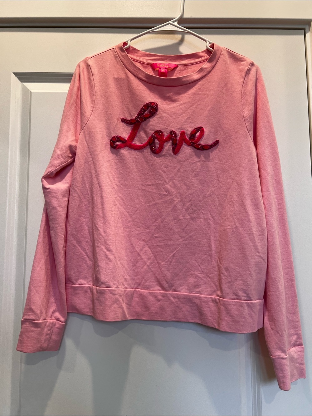 Lilly Pulitzer Pink "Love" Sequin Sweatshirt